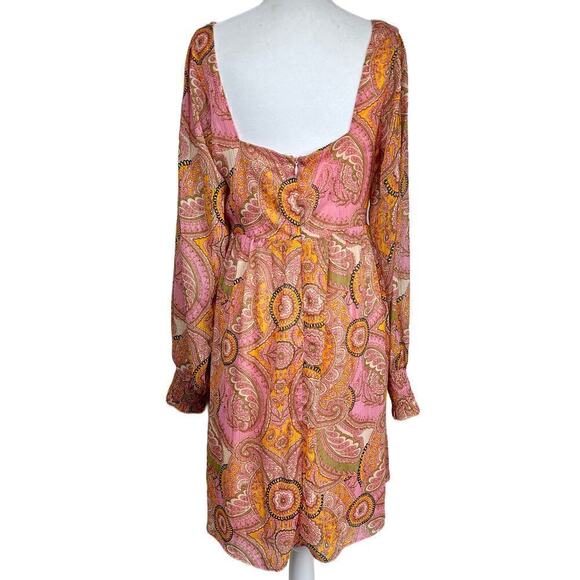 NWT BCBGeneration Paisley Retro Babydoll Mini Dress Women’s Size 8 Retail $128 - Picture 4 of 7